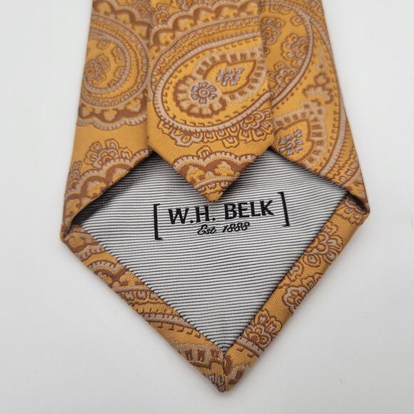 W.H. Belk Embroidered Tie Gold OS - Picture 2 of 6
